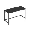 Escritorio 60 x 140 x 76 cm Metal Negro Ébano y Blanco Perla