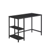 Escritorio con 2 Estantes Industrial Negro Ébano