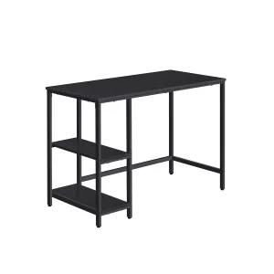Escritorio con 2 Estantes Industrial Negro Ébano