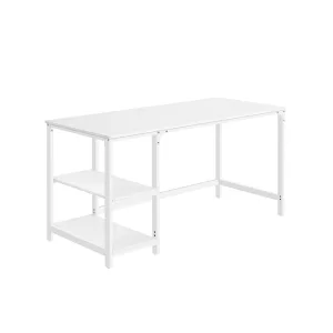 Escritorio con 2 Estantes Acero Moderno Blanco Arce
