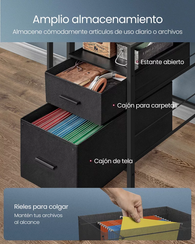 Escritorio para Juegos con Luces LED Negro Ébano - Imagen 4