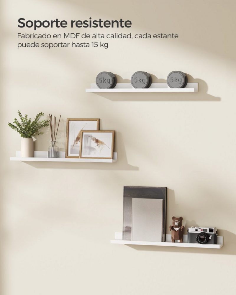 Estantes de pared, juego de 3, 60 cm de ancho - Imagen 2