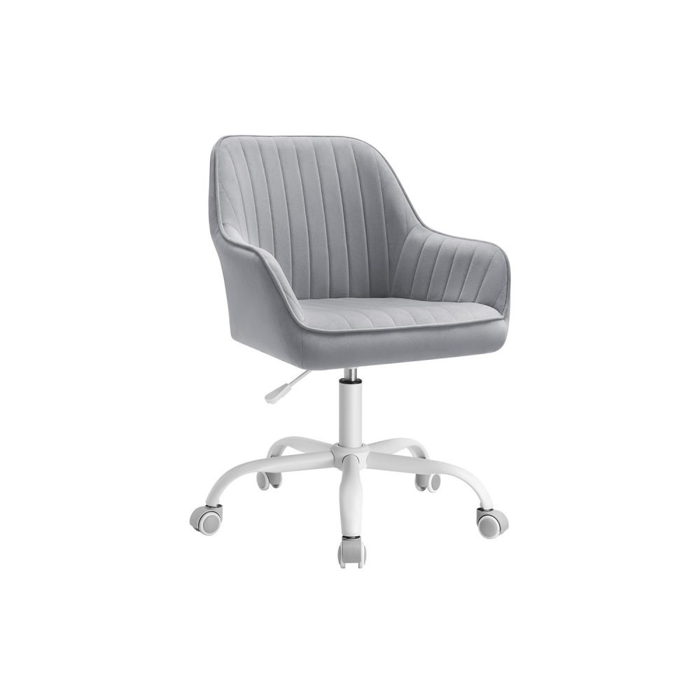 Silla de oficina con superficie de tela gris paloma
