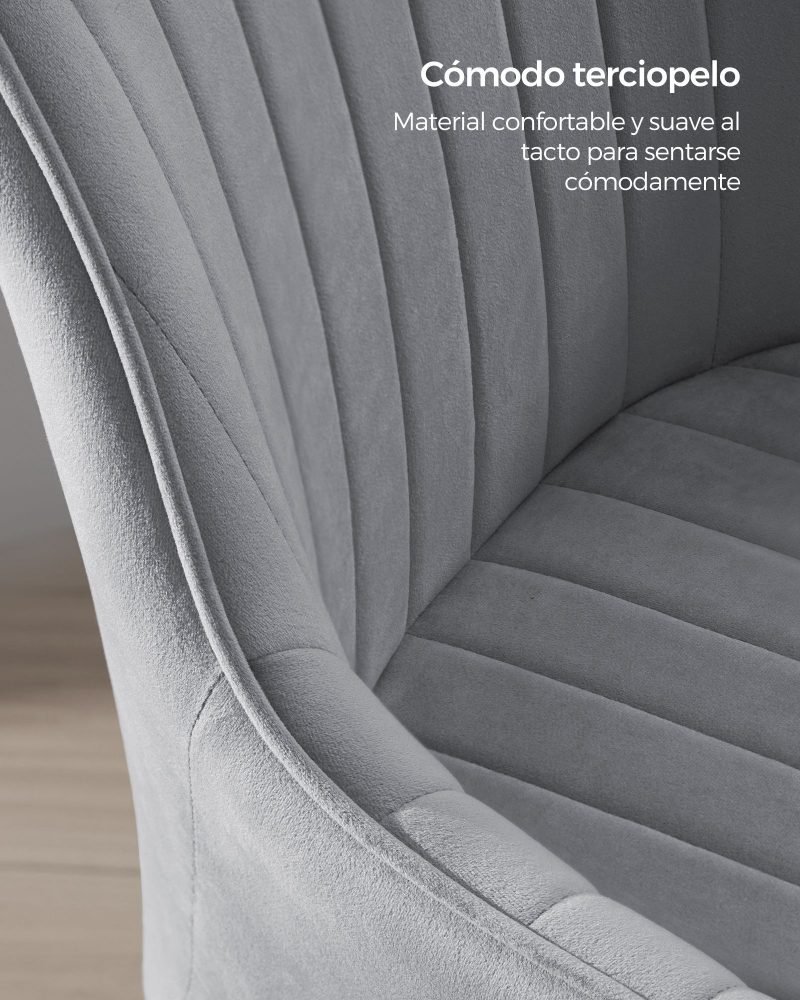 Silla de oficina con superficie de tela gris paloma - Imagen 4