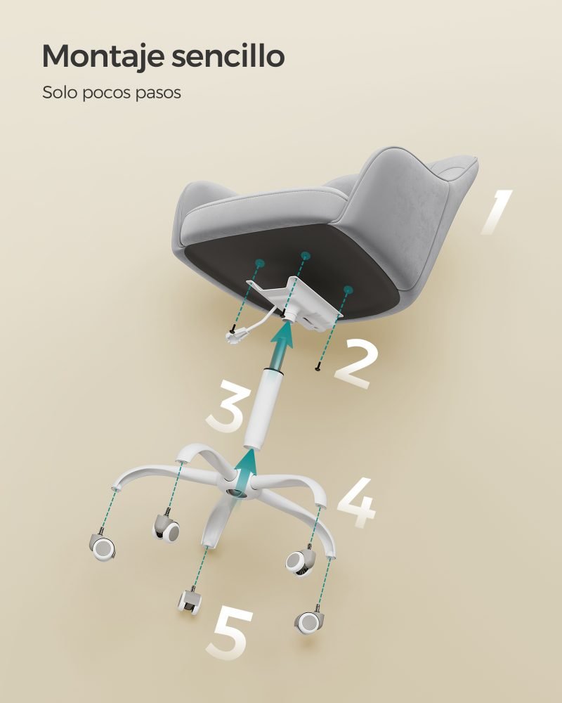 Silla de estudio altura ajustable gris paloma - Imagen 7