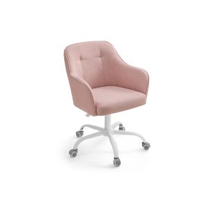 Silla de estudio giratoria altura ajustable acero rosa