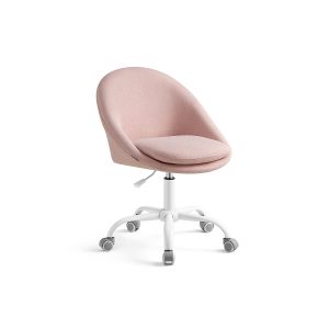 Silla de oficina en casa de algodón y lino rosa jalea
