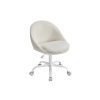 Silla de oficina en casa altura ajustable beige y blanco
