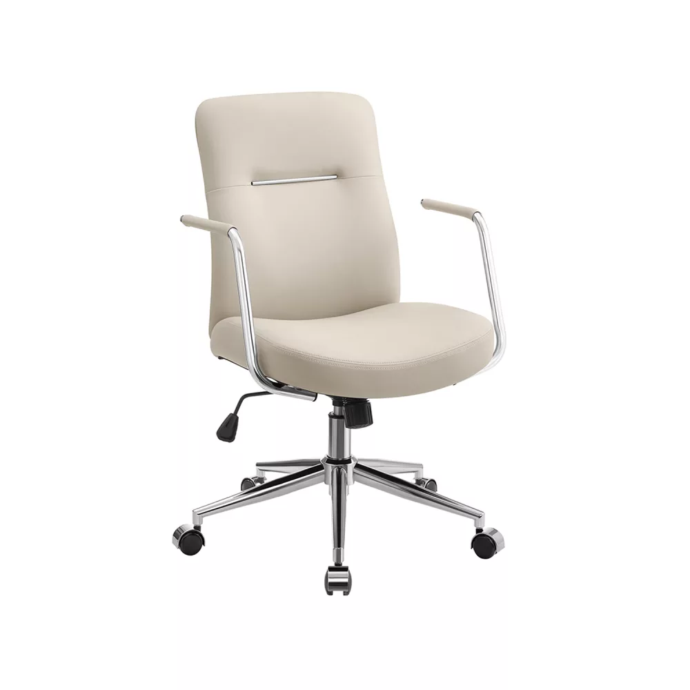 Silla de Oficina Giratoria Altura Ajustable Beige Capuchino