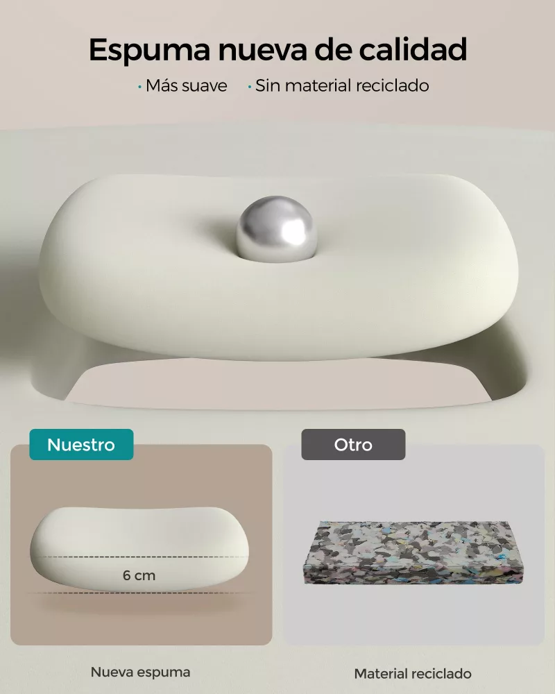 Silla de Oficina Giratoria Altura Ajustable Beige Capuchino - Imagen 5