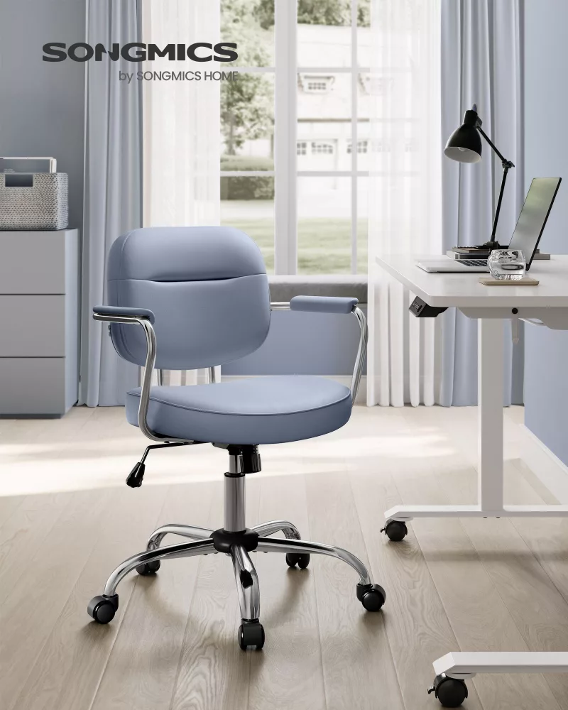 Silla de Escritorio Ergonómica Altura Ajustable Azul Niebla - Imagen 2