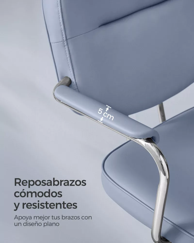 Silla de Escritorio Ergonómica Altura Ajustable Azul Niebla - Imagen 5
