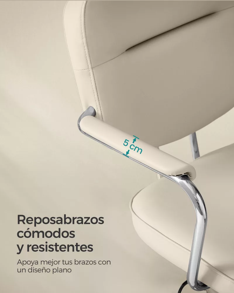 Silla de Escritorio Ergonómica Altura Ajustable Beige Capuchino - Imagen 4