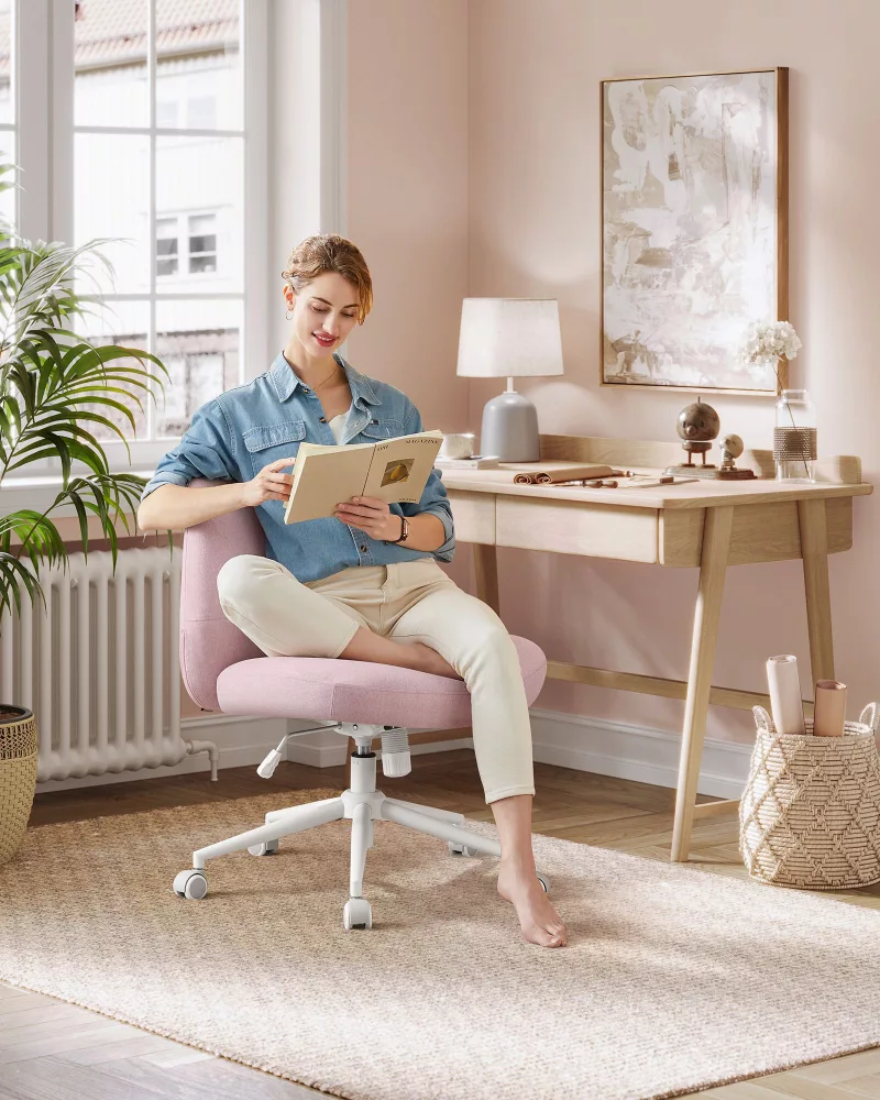 Silla de Oficina de Malla Ergonómica Rosa Jalea - Imagen 2