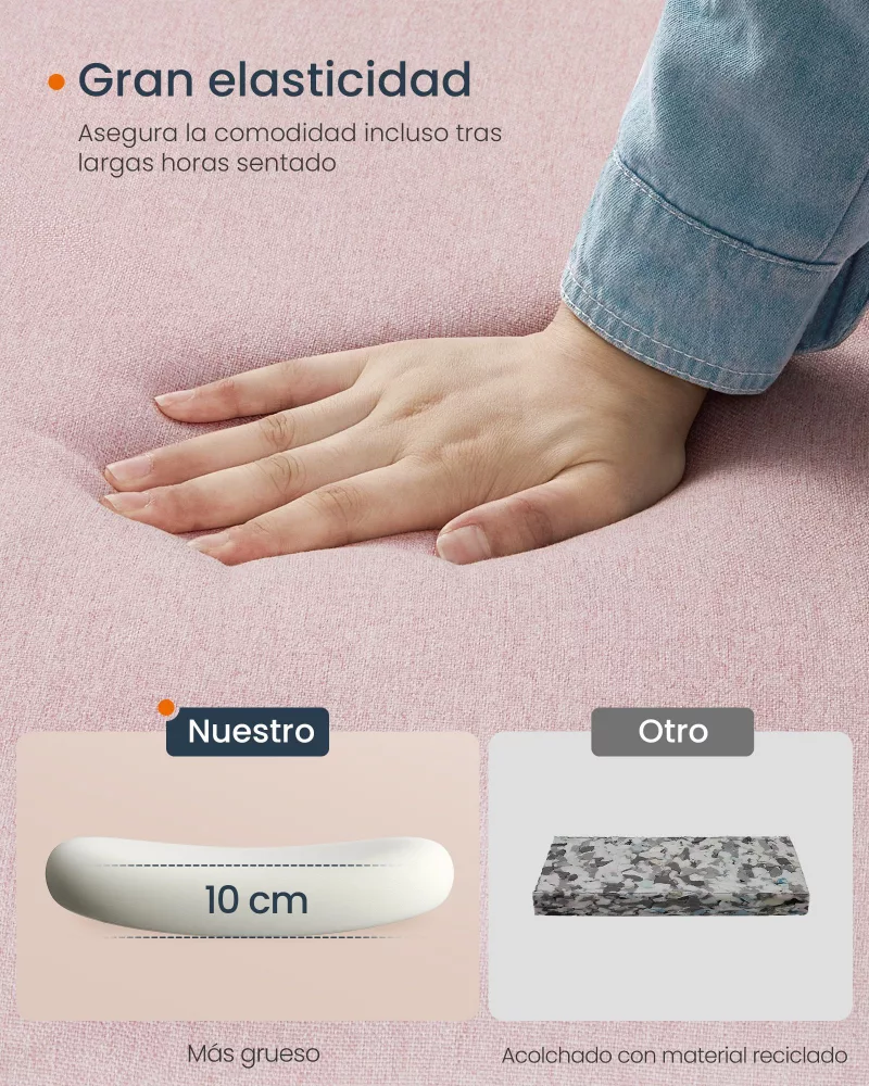 Silla de Oficina de Malla Ergonómica Rosa Jalea - Imagen 4