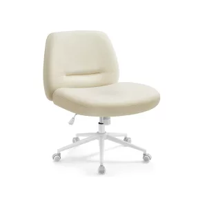 Silla de Oficina Altura Ajustable Blanco Crema