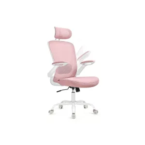 Silla de oficina asiento de 53 cm reposacabezas rosa jalea