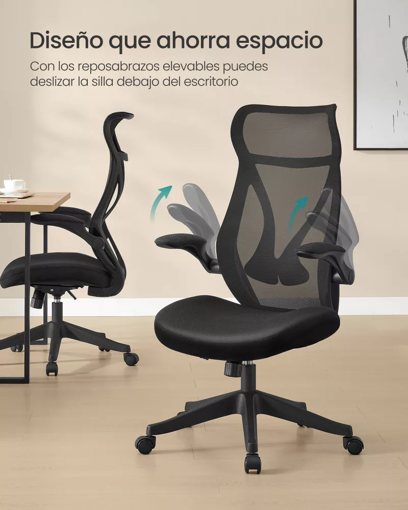 Silla de Oficina Respaldo Ergonómico Negro Tinta - Imagen 3