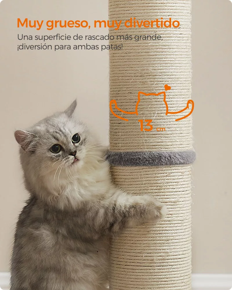 Poste Rascador para Gatos 85 cm de Alto Gris Paloma - Imagen 4