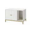 Mueble Arenero 80 x 50 x 55 cm Blanco y Dorado