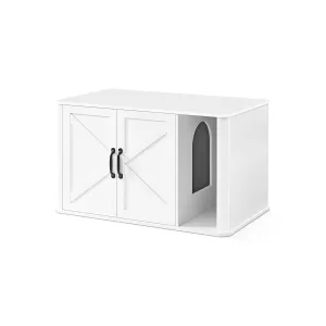 Mueble Arenero para Gatos 85x48,5x50 cm Blanco Nube