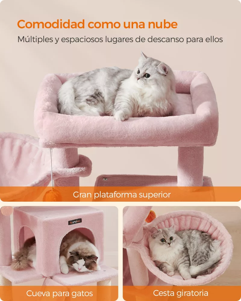 Árbol de Gatos para Gatos Grandes Rosa Jalea - Imagen 4