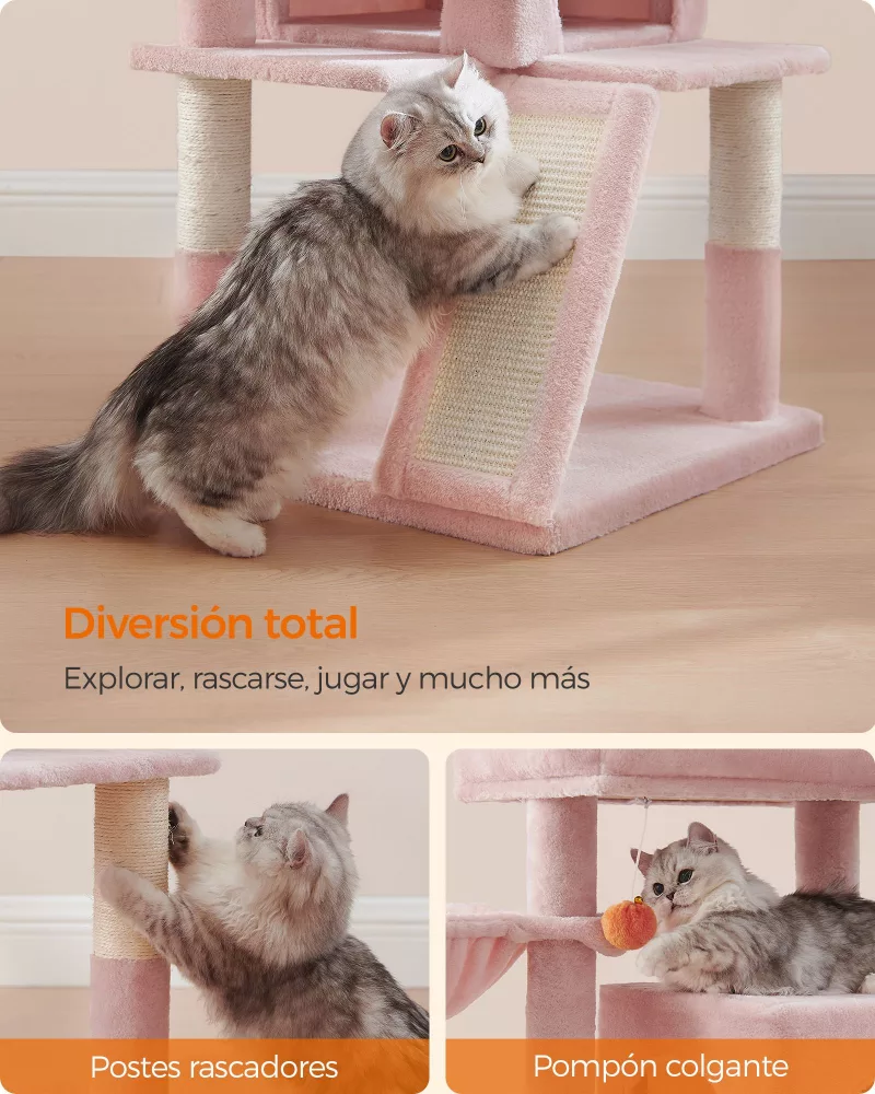 Árbol de Gatos para Gatos Grandes Rosa Jalea - Imagen 5