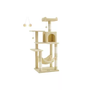 Árbol para Gatos Altura 143 cm Multinivel Beige