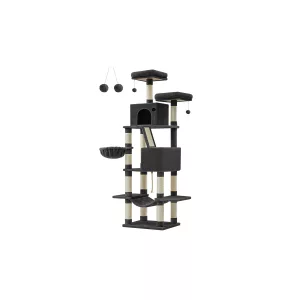 Rascador para Gatos Grandes 206 cm Negro Tinta