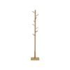 Perchero de pie de madera maciza con 8 ganchos natural