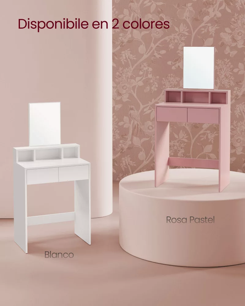 Tocador Mesa de Maquillaje con Espejo Blanco - Imagen 7