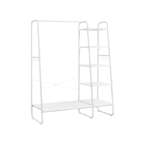 Burro Perchero 5 Estantes Blanco Nube y Blanco Mate