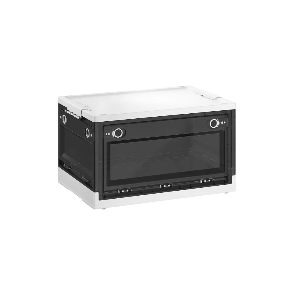 Caja de Almacenaje de Plástico Blanco Nube y Gris Pizarra