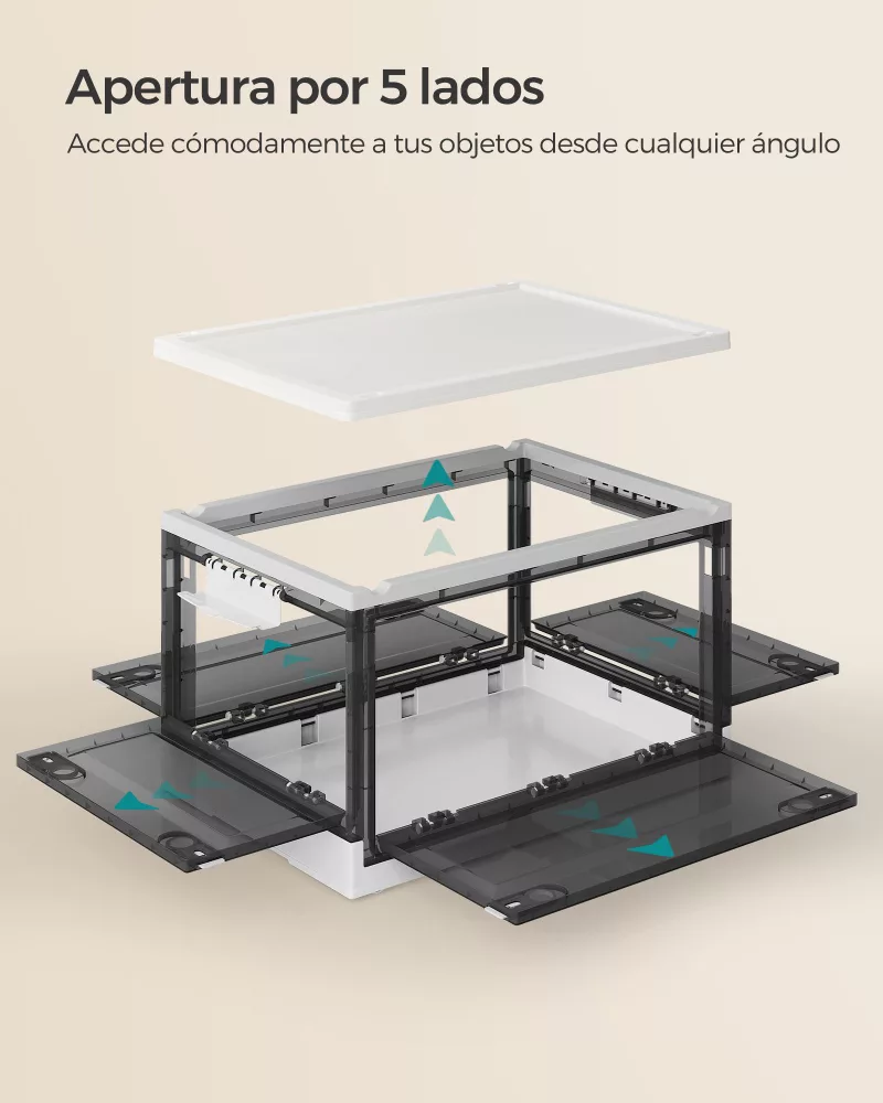Caja de Almacenaje de Plástico Blanco Nube y Gris Pizarra - Imagen 2