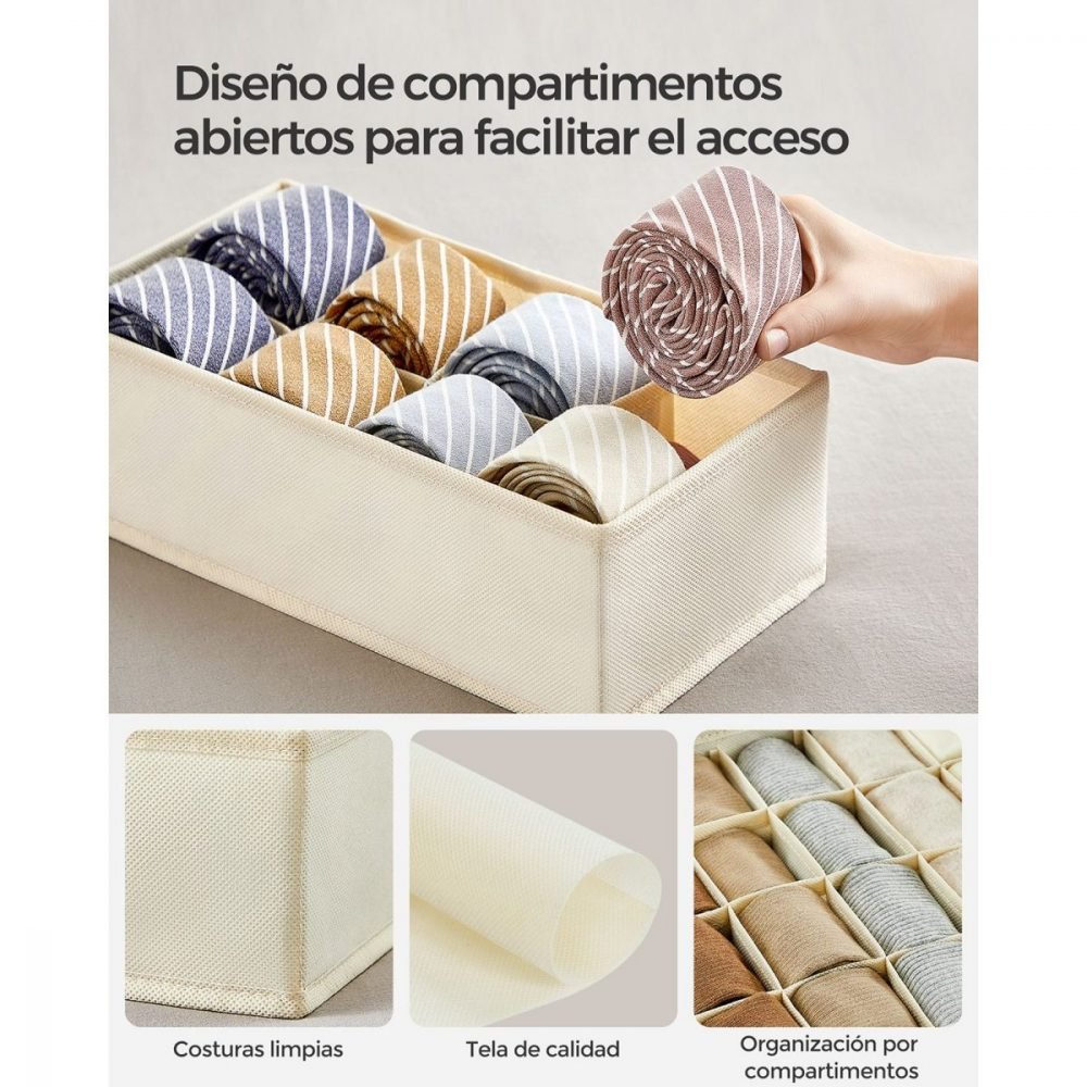 Juego de 8 organizadores para cajones beige - Imagen 4