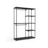 Armario plegable con perchero y estante, 112x43x165 cm, negro