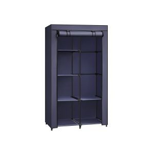 Armario de tela con marco de metal azul oscuro