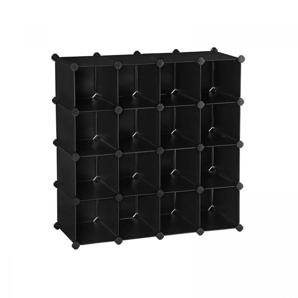 Estantería modular de plástico, 16 cubos, negro - Imagen 4