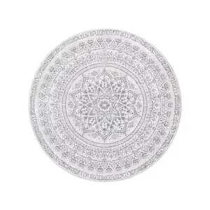 Alfombra Diámetro de 160 cm Gris Paloma