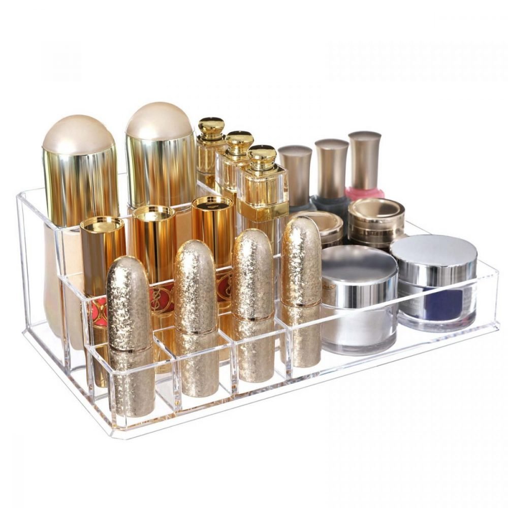 Organizadores acrílicos para cosméticos, 2 niveles, 4 cajones - Imagen 5