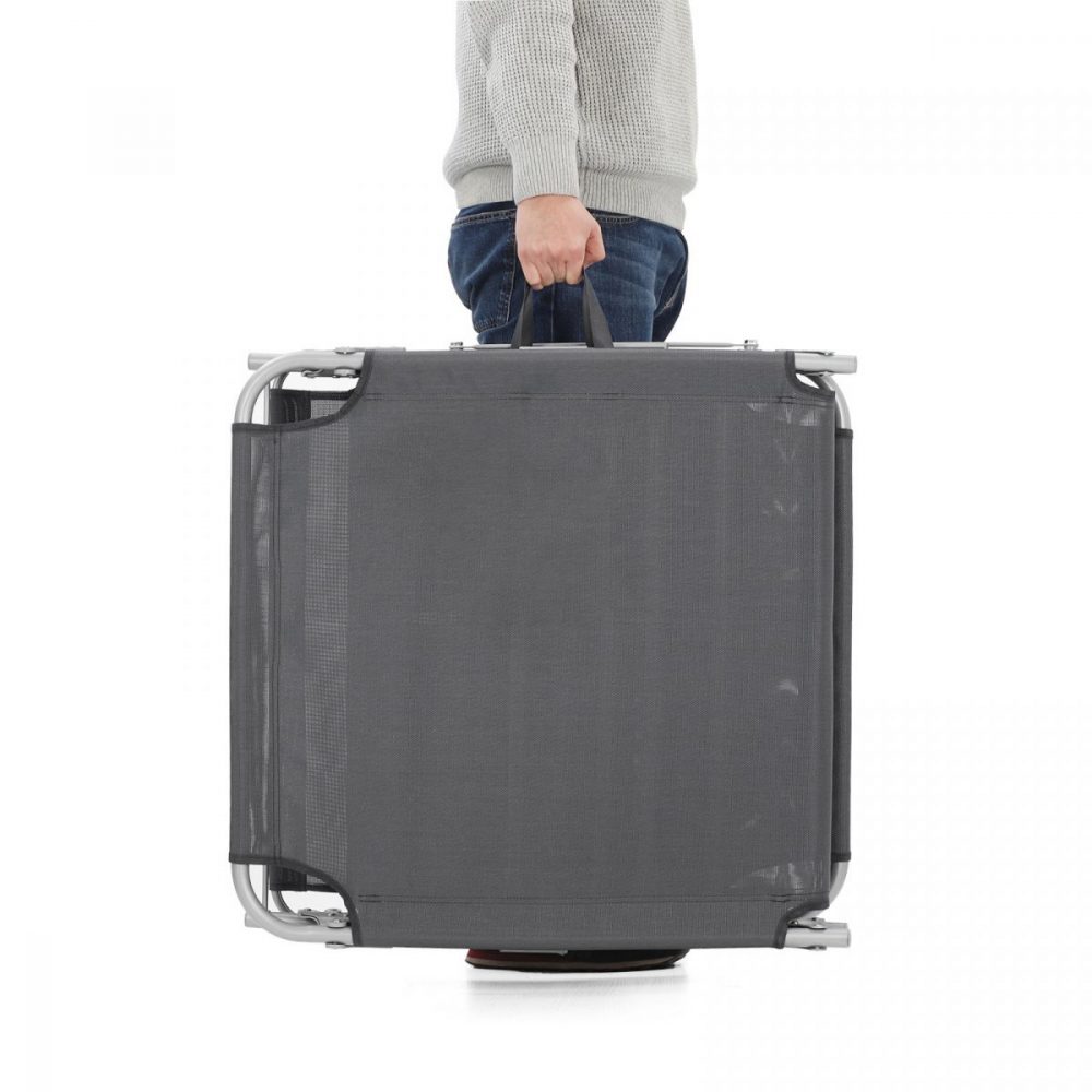 Tumbona plegable con almohada y sombrilla 250 kg, antracita - Imagen 5