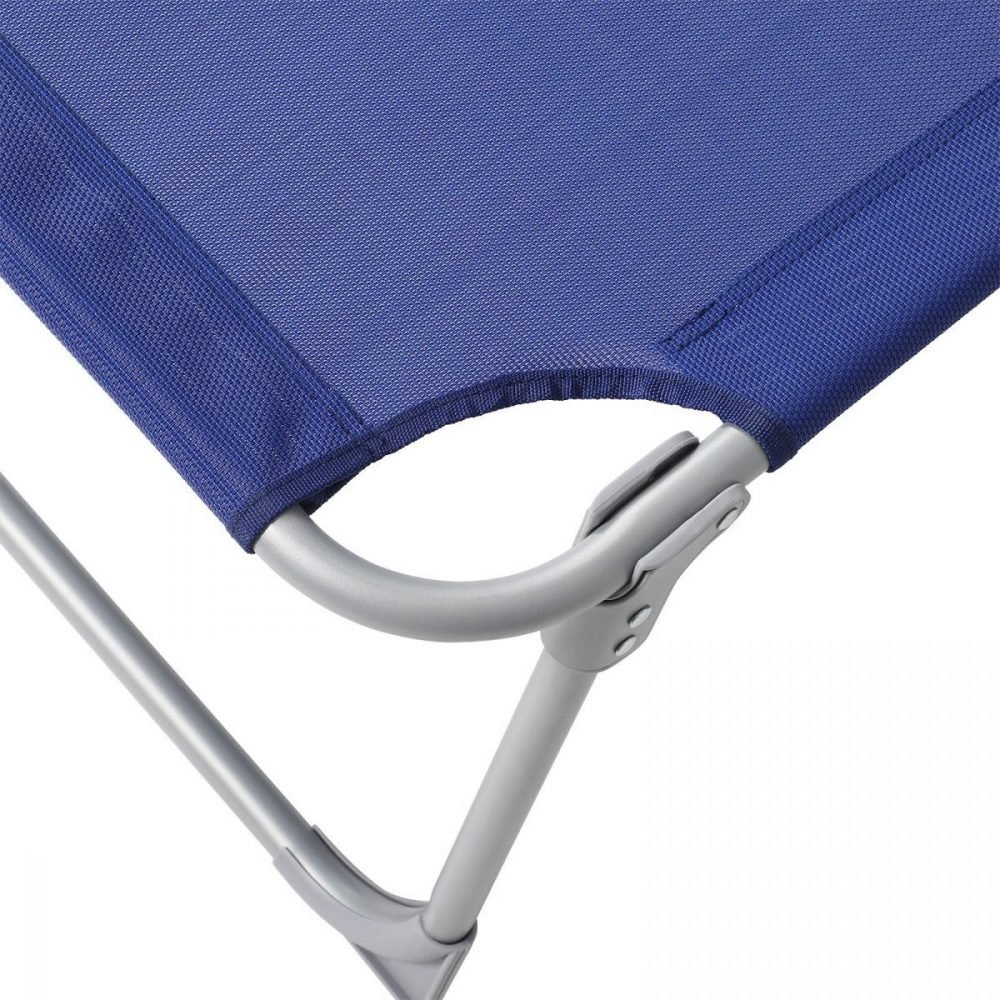 Tumbona plegable con almohada y sombrilla 250 kg, azul oscuro - Imagen 6